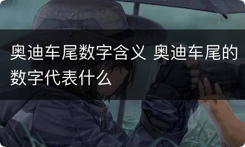 奥迪车尾数字含义 奥迪车尾的数字代表什么