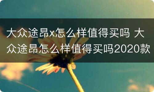 大众途昂x怎么样值得买吗 大众途昂怎么样值得买吗2020款