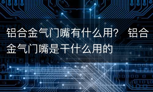 铝合金气门嘴有什么用？ 铝合金气门嘴是干什么用的
