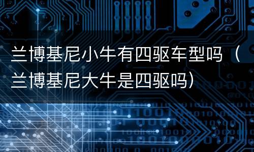 兰博基尼小牛有四驱车型吗（兰博基尼大牛是四驱吗）