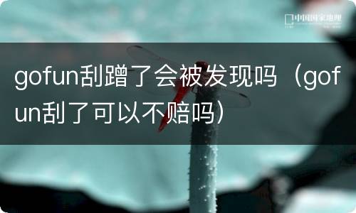 gofun刮蹭了会被发现吗（gofun刮了可以不赔吗）