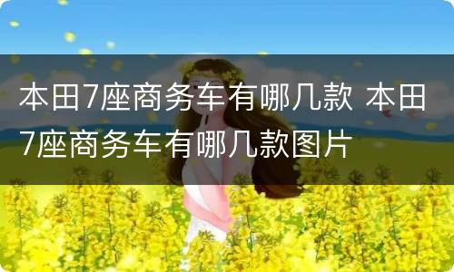 本田7座商务车有哪几款 本田7座商务车有哪几款图片