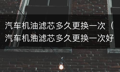 汽车机油滤芯多久更换一次（汽车机油滤芯多久更换一次好）