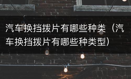 汽车换挡拨片有哪些种类（汽车换挡拨片有哪些种类型）