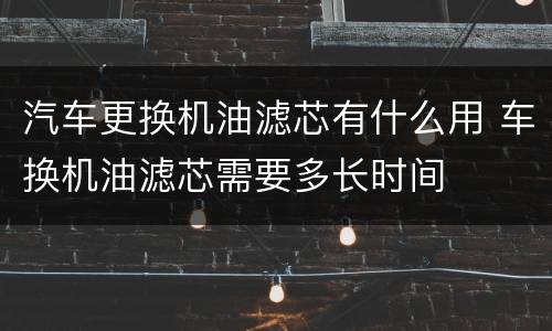 汽车更换机油滤芯有什么用 车换机油滤芯需要多长时间