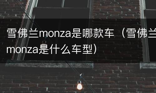 雪佛兰monza是哪款车（雪佛兰monza是什么车型）