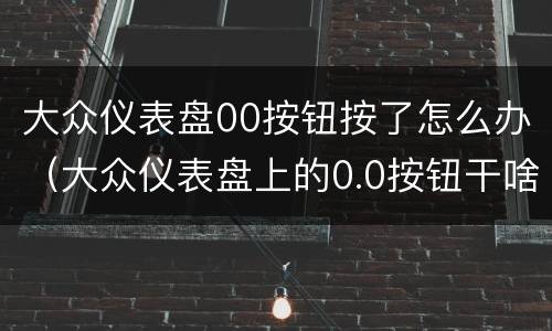 大众仪表盘00按钮按了怎么办（大众仪表盘上的0.0按钮干啥的）