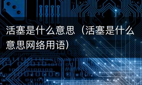 活塞是什么意思（活塞是什么意思网络用语）