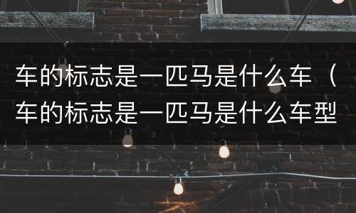 车的标志是一匹马是什么车（车的标志是一匹马是什么车型）