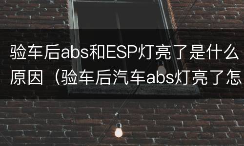验车后abs和ESP灯亮了是什么原因（验车后汽车abs灯亮了怎么回事）