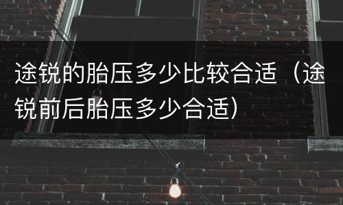 途锐的胎压多少比较合适（途锐前后胎压多少合适）