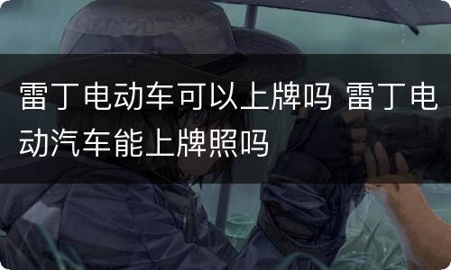 雷丁电动车可以上牌吗 雷丁电动汽车能上牌照吗