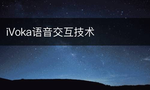 iVoka语音交互技术