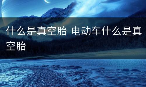 什么是真空胎 电动车什么是真空胎
