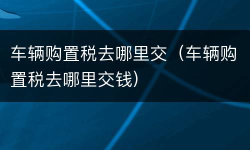 车辆购置税去哪里交（车辆购置税去哪里交钱）