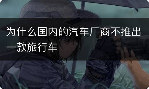 为什么国内的汽车厂商不推出一款旅行车