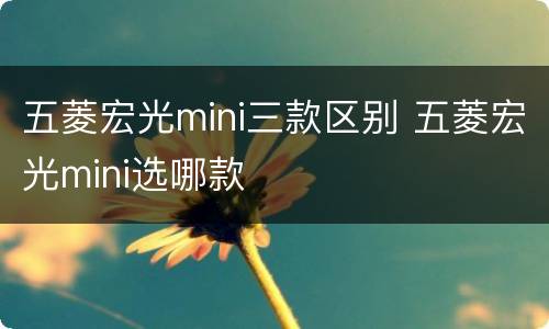 五菱宏光mini三款区别 五菱宏光mini选哪款