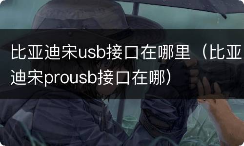 比亚迪宋usb接口在哪里（比亚迪宋prousb接口在哪）