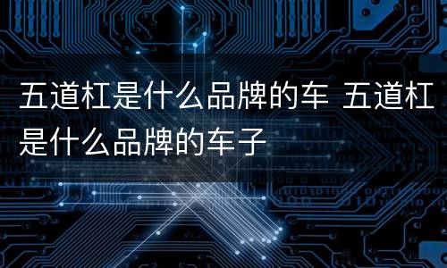 五道杠是什么品牌的车 五道杠是什么品牌的车子