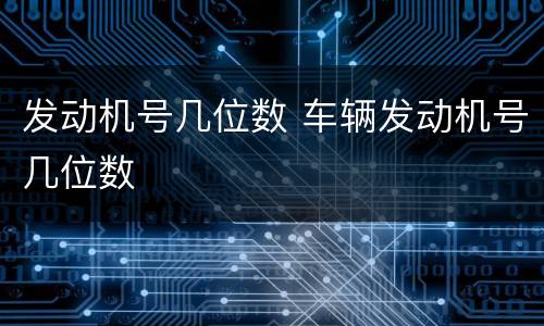 发动机号几位数 车辆发动机号几位数