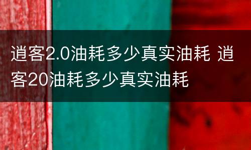 逍客2.0油耗多少真实油耗 逍客20油耗多少真实油耗