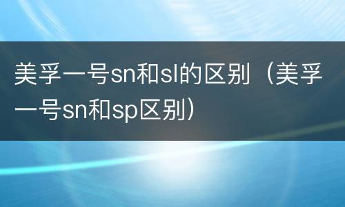 美孚一号sn和sl的区别（美孚一号sn和sp区别）