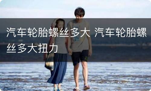 汽车轮胎螺丝多大 汽车轮胎螺丝多大扭力