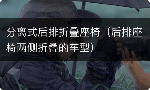 分离式后排折叠座椅（后排座椅两侧折叠的车型）