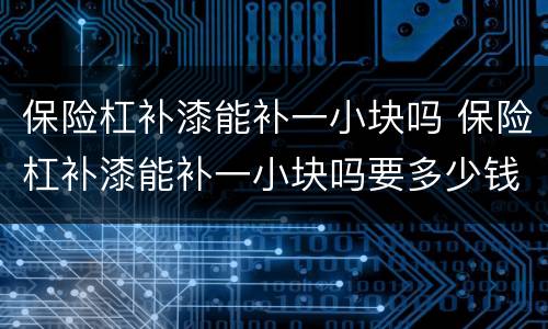 保险杠补漆能补一小块吗 保险杠补漆能补一小块吗要多少钱
