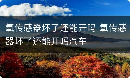 氧传感器坏了还能开吗 氧传感器坏了还能开吗汽车