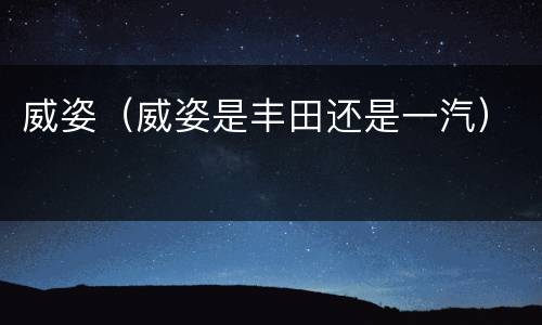 威姿（威姿是丰田还是一汽）