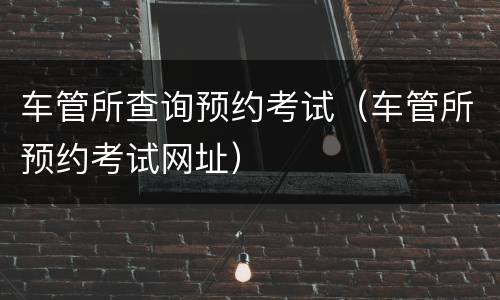 车管所查询预约考试（车管所预约考试网址）