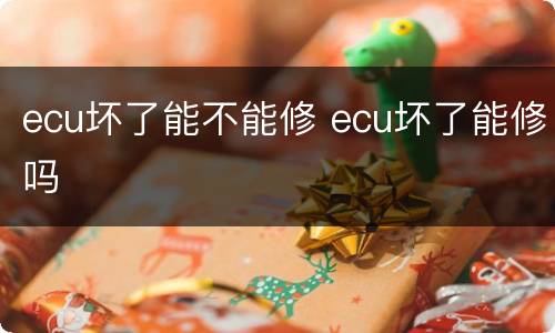 ecu坏了能不能修 ecu坏了能修吗