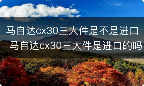 马自达cx30三大件是不是进口 马自达cx30三大件是进口的吗