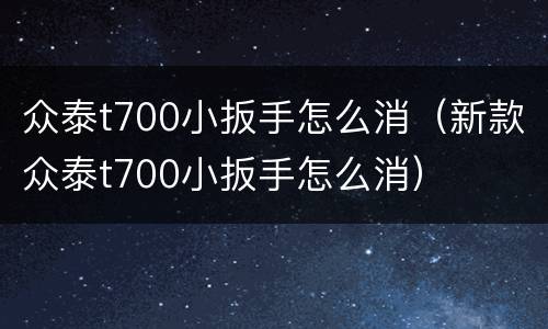 众泰t700小扳手怎么消（新款众泰t700小扳手怎么消）