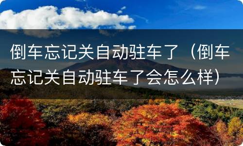 倒车忘记关自动驻车了（倒车忘记关自动驻车了会怎么样）