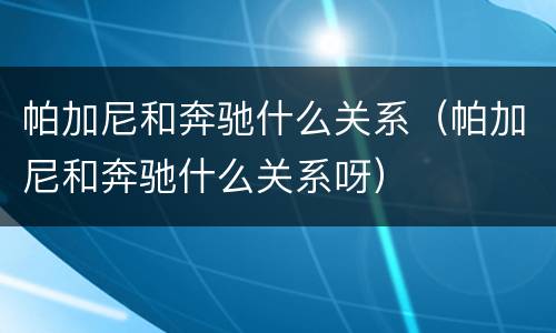 帕加尼和奔驰什么关系（帕加尼和奔驰什么关系呀）