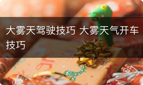 大雾天驾驶技巧 大雾天气开车技巧