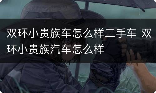 双环小贵族车怎么样二手车 双环小贵族汽车怎么样