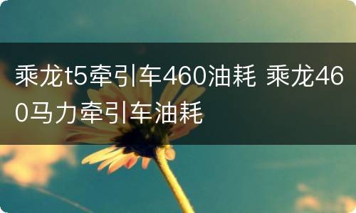 乘龙t5牵引车460油耗 乘龙460马力牵引车油耗
