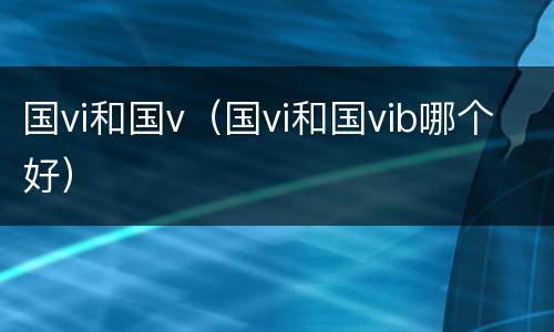 国vi和国v（国vi和国vib哪个好）