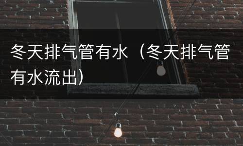 冬天排气管有水（冬天排气管有水流出）