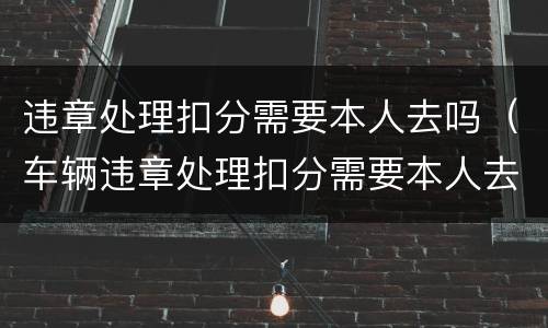 违章处理扣分需要本人去吗（车辆违章处理扣分需要本人去吗）