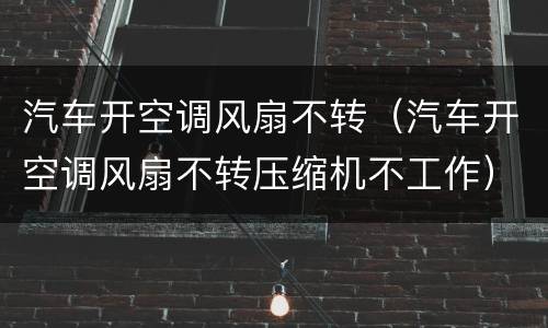汽车开空调风扇不转（汽车开空调风扇不转压缩机不工作）