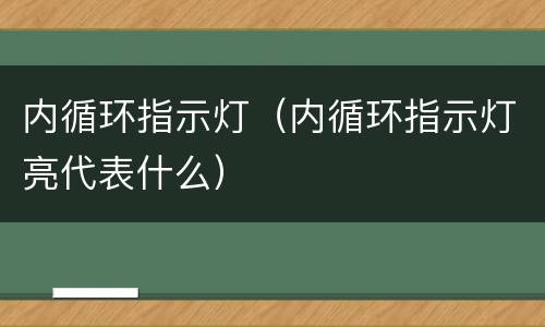 内循环指示灯（内循环指示灯亮代表什么）