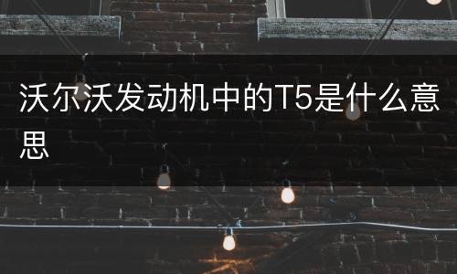 沃尔沃发动机中的T5是什么意思