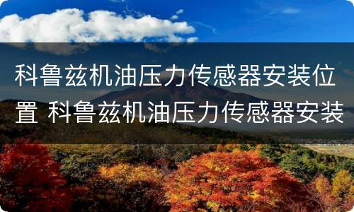 科鲁兹机油压力传感器安装位置 科鲁兹机油压力传感器安装位置图片