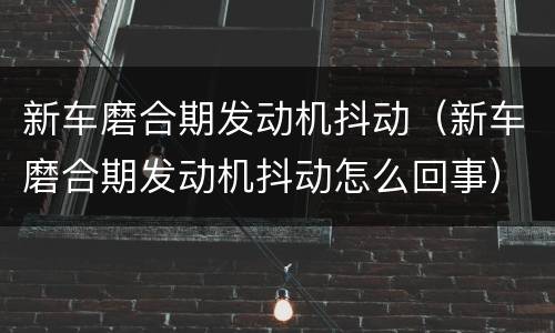 新车磨合期发动机抖动（新车磨合期发动机抖动怎么回事）