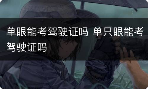 单眼能考驾驶证吗 单只眼能考驾驶证吗