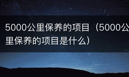 5000公里保养的项目（5000公里保养的项目是什么）